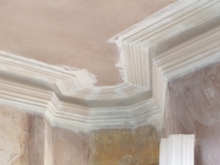 ceiling repair and cornice replacement