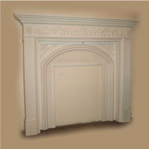 FLORAL FIREPLACE WITH BACK PANEL - SMALL